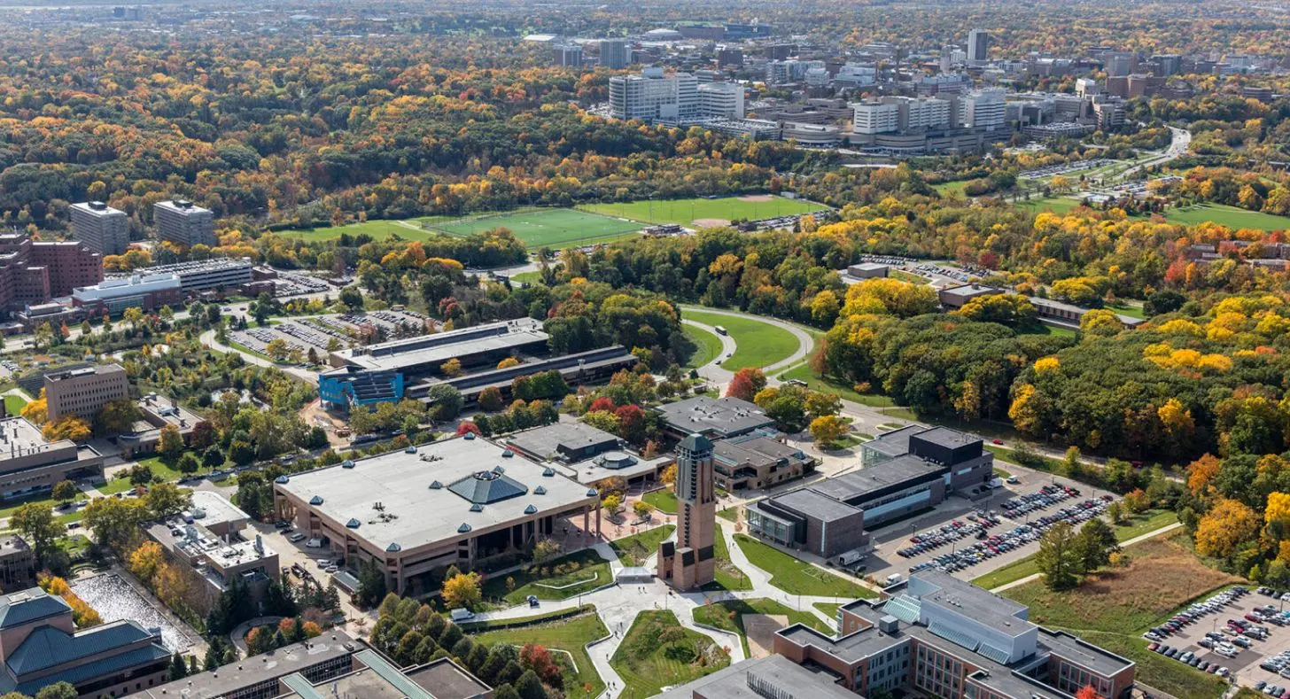 An aerial view of North Campus