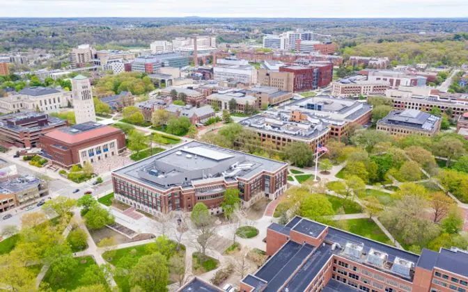 An aerial view of Central Campus